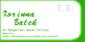 korinna balek business card